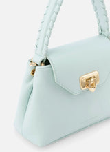 Seidenfelt LILLA EDET Stijlvolle kleine Handtas met extra riem, Sea Salt Blue