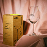 Selekkt Wijnglas met tekst, Liquid Dinner