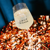Selekkt Wijnglas met tekst, Liquid Dinner