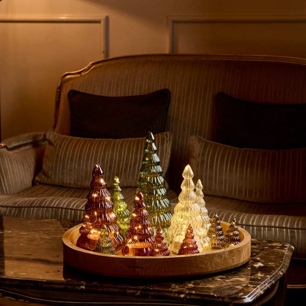 Sirius LUCY set van 2 Glazen Led Kerstboomlampjes, Bordeaux
