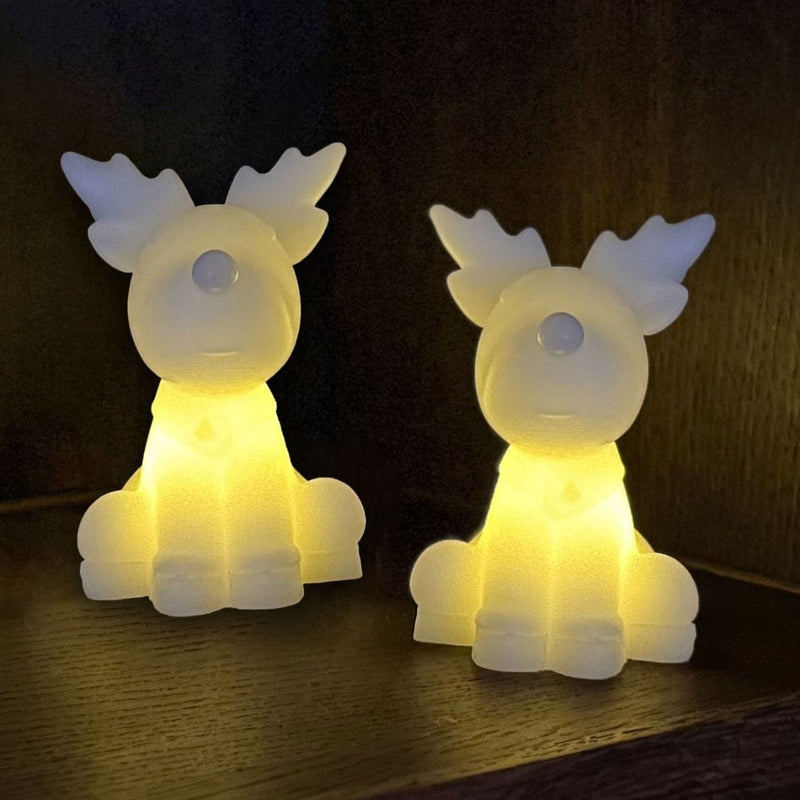 Sirius NAJA Set van 2 Wax Rendieren met Led lichtjes, Wit