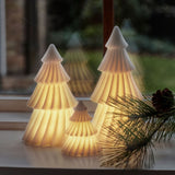 Sirius OLIVIA Set van 2 Wax Kerstbomen met Led lichtjes, Wit