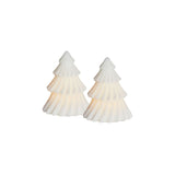 Sirius OLIVIA Set van 2 Wax Kerstbomen met Led lichtjes, Wit