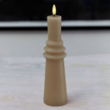 Sirius SILLE NORDIC SCULPTURE Led Kaars met ringen, Light Caramel