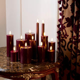 Sirius Sille Rechargeable Pillar Candles 3 pcs set, Bordeaux