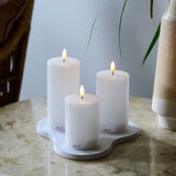 Sirius Sille Rechargeable Pillar Candles 3 pcs set, Wit