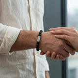 Steel and Barnett NATURAL NED Edelsteen armband, Matt Black