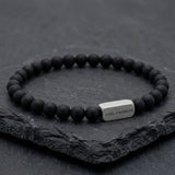 Steel and Barnett NATURAL NED Edelsteen armband, Matt Black