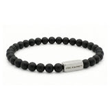 Steel and Barnett NATURAL NED Edelsteen armband, Matt Black