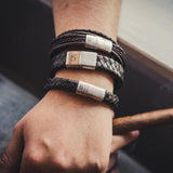 Steel & Barnett BONACCI Lederen armband, Donkerbruin