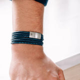 Steel & Barnett BONACCI Lederen armband, Jeans Blue