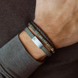 Steel & Barnett COLOURFUL CAL Edelsteen armband, Matt Pine