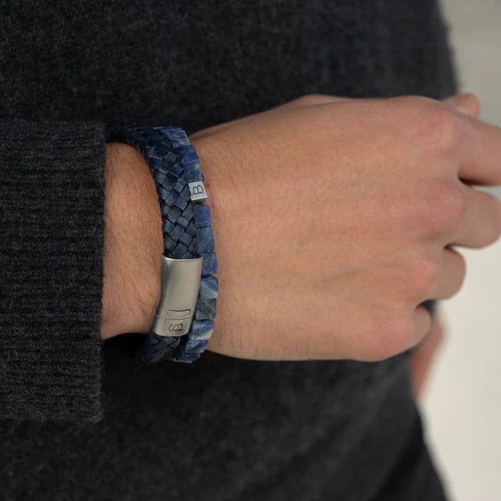 Steel & Barnett CORNALL Lederen armband, Marine Blauw