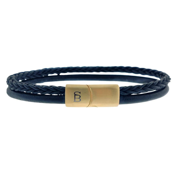 Steel & Barnett DENBY Lederen armband, Goud Zwart