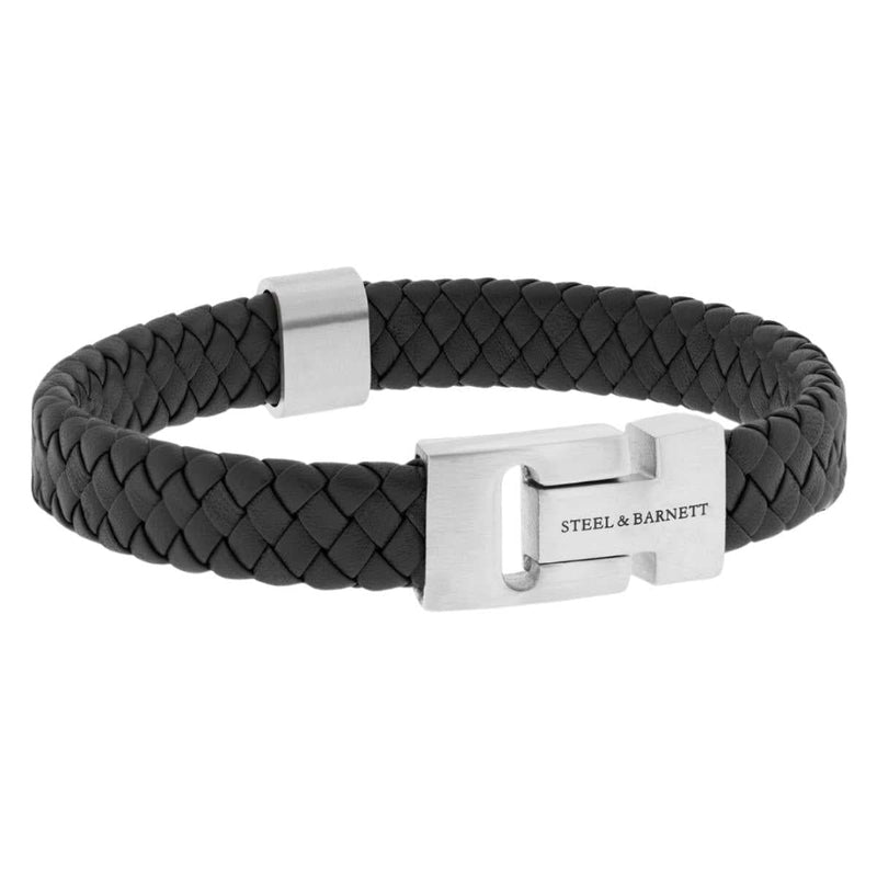 Steel & Barnett HARRISON Lederen armband, Black Silver