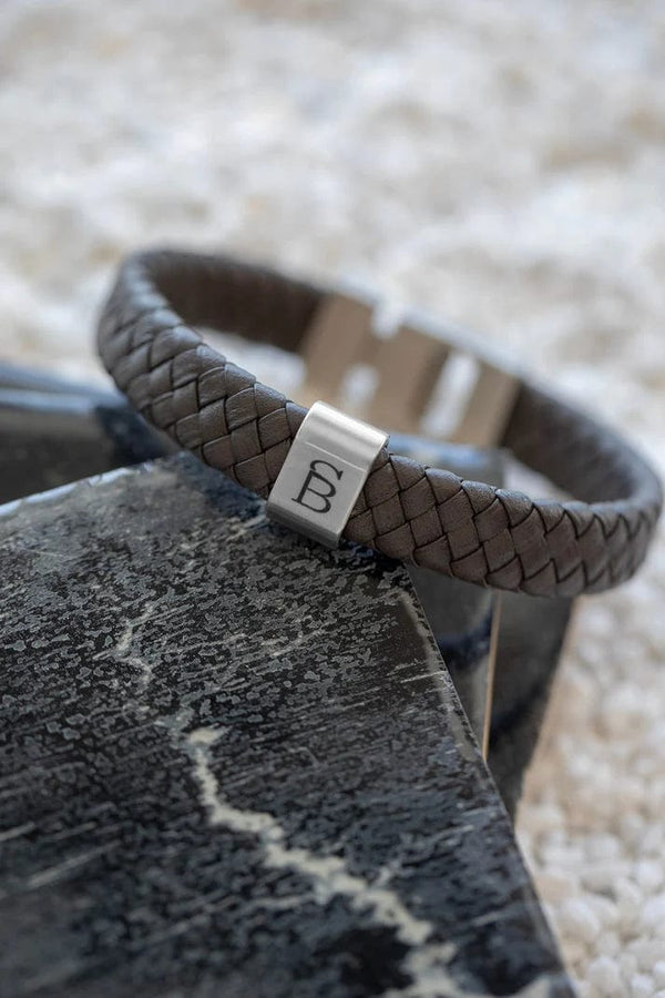 Steel & Barnett HARRISON Lederen armband, Dark grey