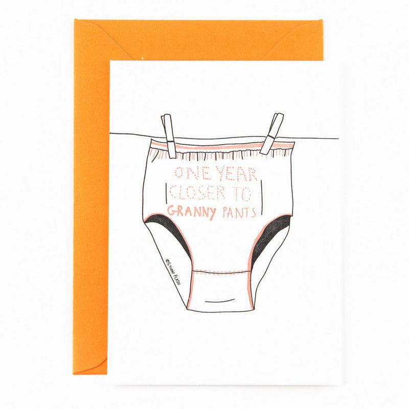 Studio Flash Wenskaart enkel, One year closer to granny pants