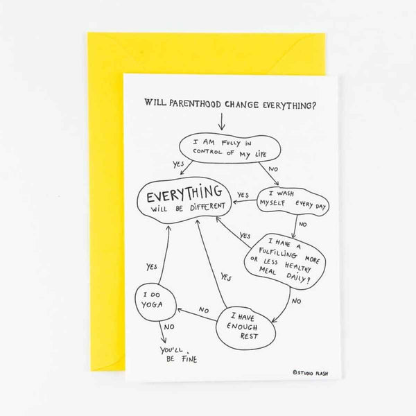 Studio Flash Wenskaart enkel, Will parenthood change everything?