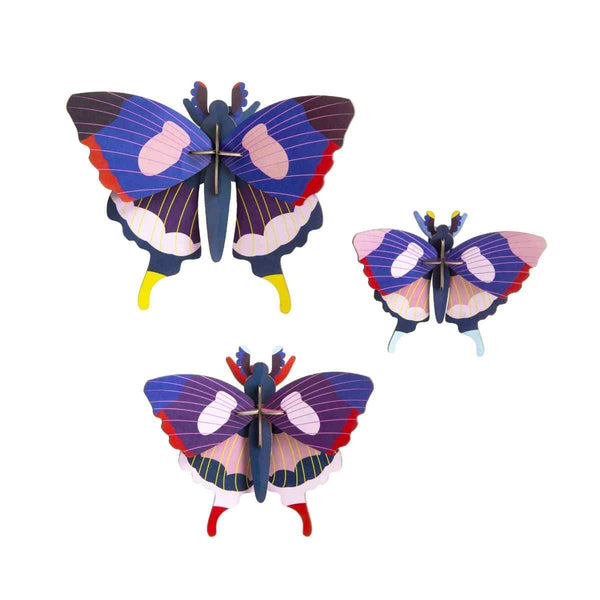 Studio Roof VLINDERS 3D Muurdecoratie set van 3, Swallowtail Butterflies