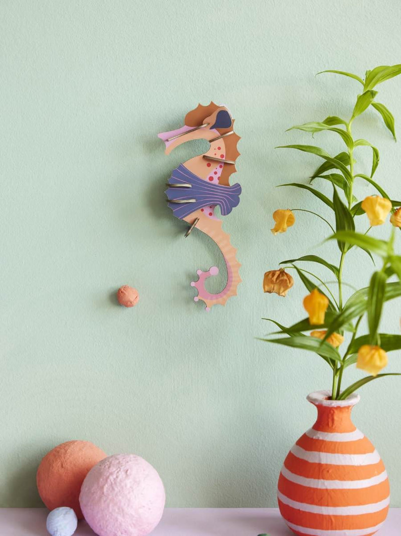 Studio Roof ZEEDIEREN 3D Muurdecoratie, Pink Seahorse