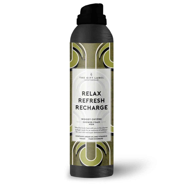 The Gift Label Doucheschuim voor mannen 200ml, Relax Refresh Recharge
