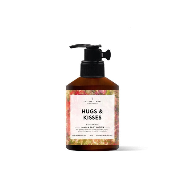 The Gift Label Hand & Body Lotion met quote, Hugs & Kisses