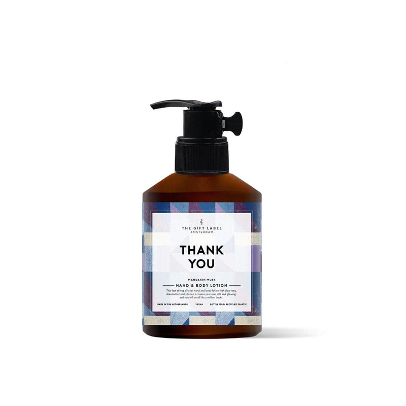 The Gift Label Hand & Body Lotion met quote, Thank You