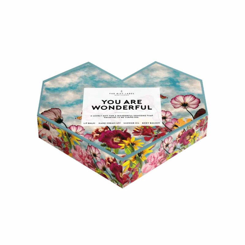 The Gift Label Hartvormige Giftbox met quote - You Are Wonderful