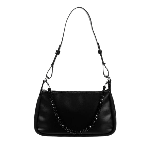 The Sticky Sis Club CLUB CHIC Tube Schoudertas met afneembare zwarte Kralenketting, Black