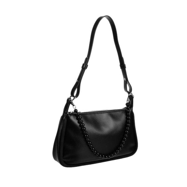 The Sticky Sis Club CLUB CHIC Tube Schoudertas met afneembare zwarte Kralenketting, Black