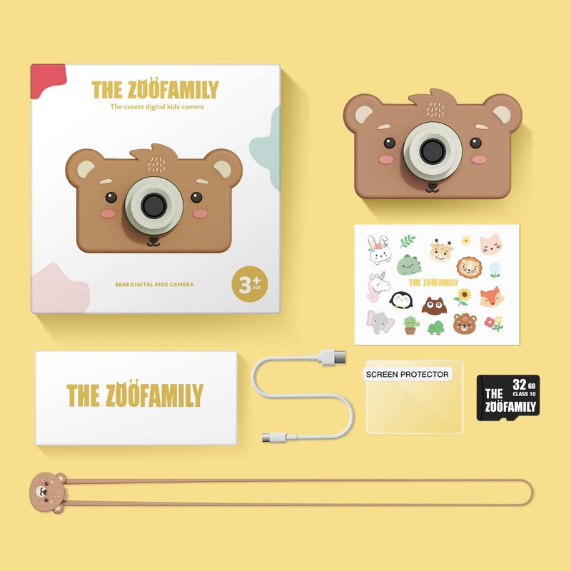 The Zoofamily ZOO FRIENDS - Digitale Kindercamera en Video Recorder, Beer