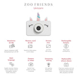 The Zoofamily ZOO FRIENDS - Digitale Kindercamera en Video Recorder, Unicorn