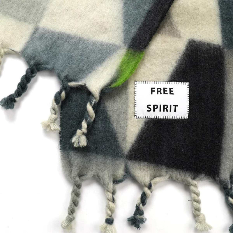 Verb to do Maxi color block sjaal met quote - FREE SPIRIT
