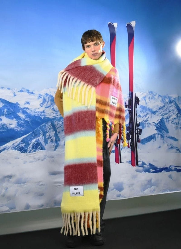 Verb to do Maxi Color Block Sjaal met Quote - NO FILTER