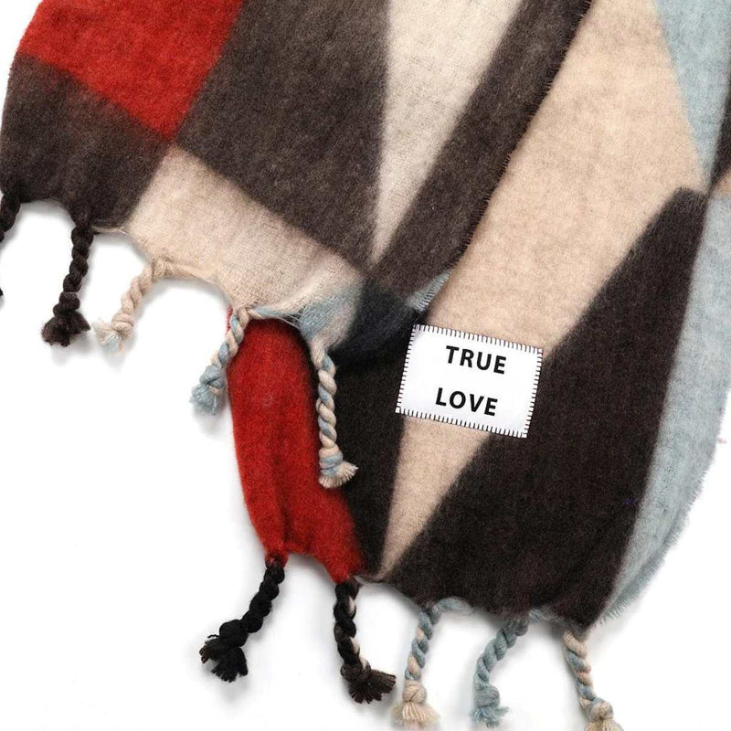 Verb to do Maxi color block sjaal met quote - TRUE LOVE