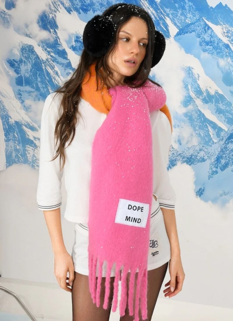 Verb to do Maxi duo Color Block sjaal met Quote - DOPE MIND