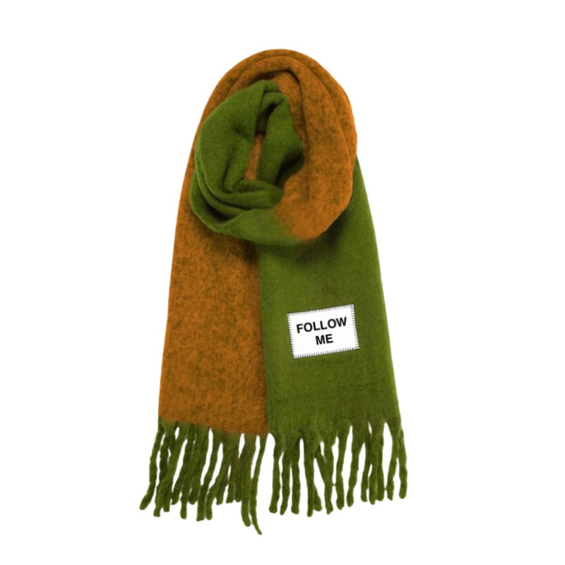 Verb to do Maxi duo Color Block sjaal met Quote - FOLLOW ME