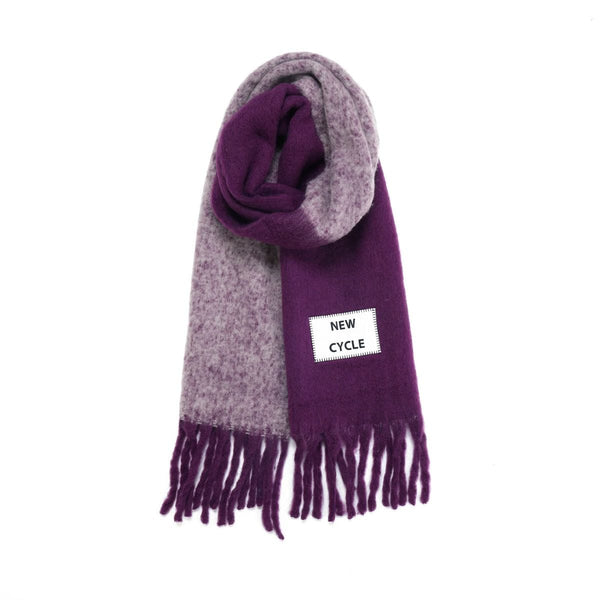 Verb to do Maxi duo Color Block sjaal met Quote - NEW CYCLE