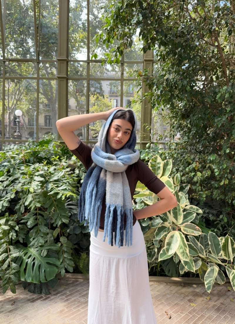 Verb to do Maxi Geruite Sjaal met Quote - COWBOY LIFE