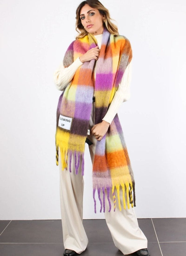 Verb to do Maxi Geruite Sjaal met Quote - GLOWING UP