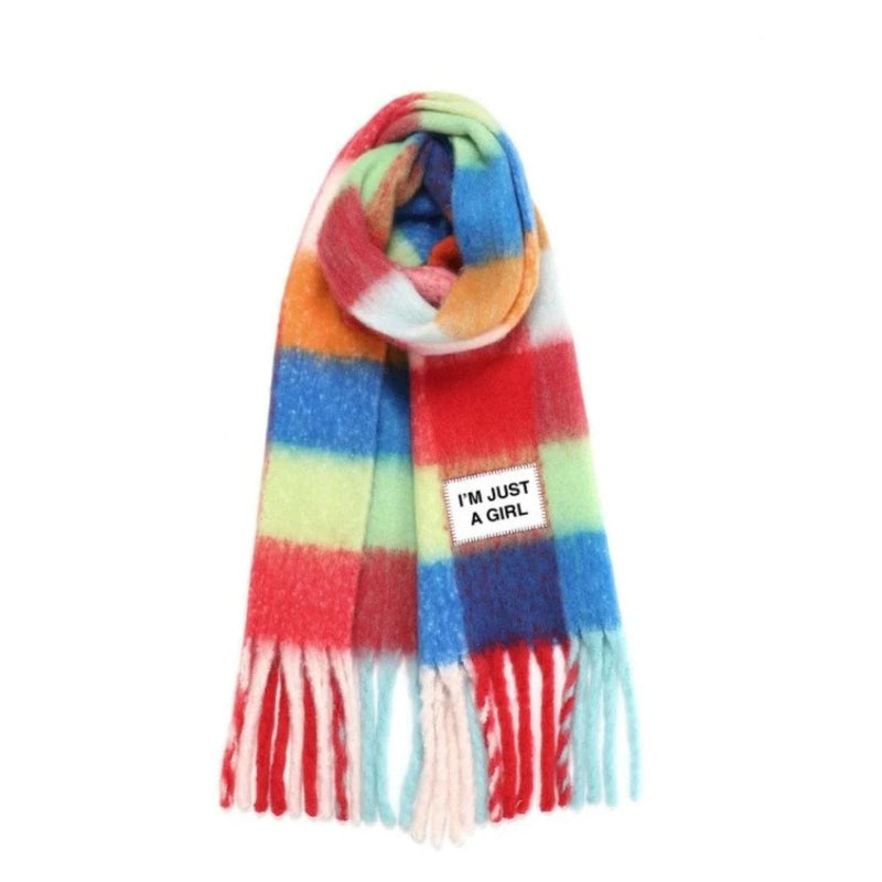 Verb to do Maxi Geruite Sjaal met Quote - I'M JUST A GIRL