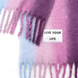 Verb to do Maxi verticaal gestreepte sjaal met quote - LIVE YOUR LIFE