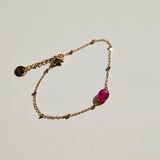 Vinoos COLOURS OF WINE Armband met glaskraal, Violet passion