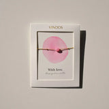 Vinoos COLOURS OF WINE Armband met roze glaskraal, With love