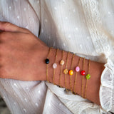 Vinoos COLOURS OF WINE Armband met roze glaskraal, With love