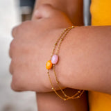 Vinoos COLOURS OF WINE Armband met roze glaskraal, With love