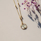Vinoos COLOURS OF WINE Ketting met cirkel en muntkleurige glaskraal, You did it