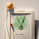 Vinoos COLOURS OF WINE Ketting met cirkel en muntkleurige glaskraal, You did it