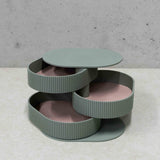 wavy design 3D Geprinte Juwelen Organiser, Muted Green