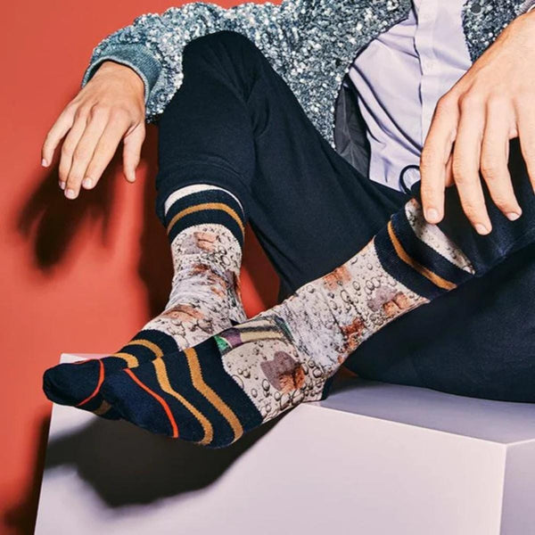 XPOOOS Heren Kerstsokken, Xmas Bubbles